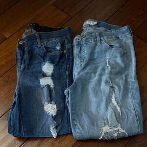 Stylish Distressed Blue Jeans